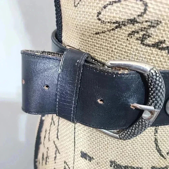WOMENS Vintage Leather Big buckle belt - Picture 11 of 15